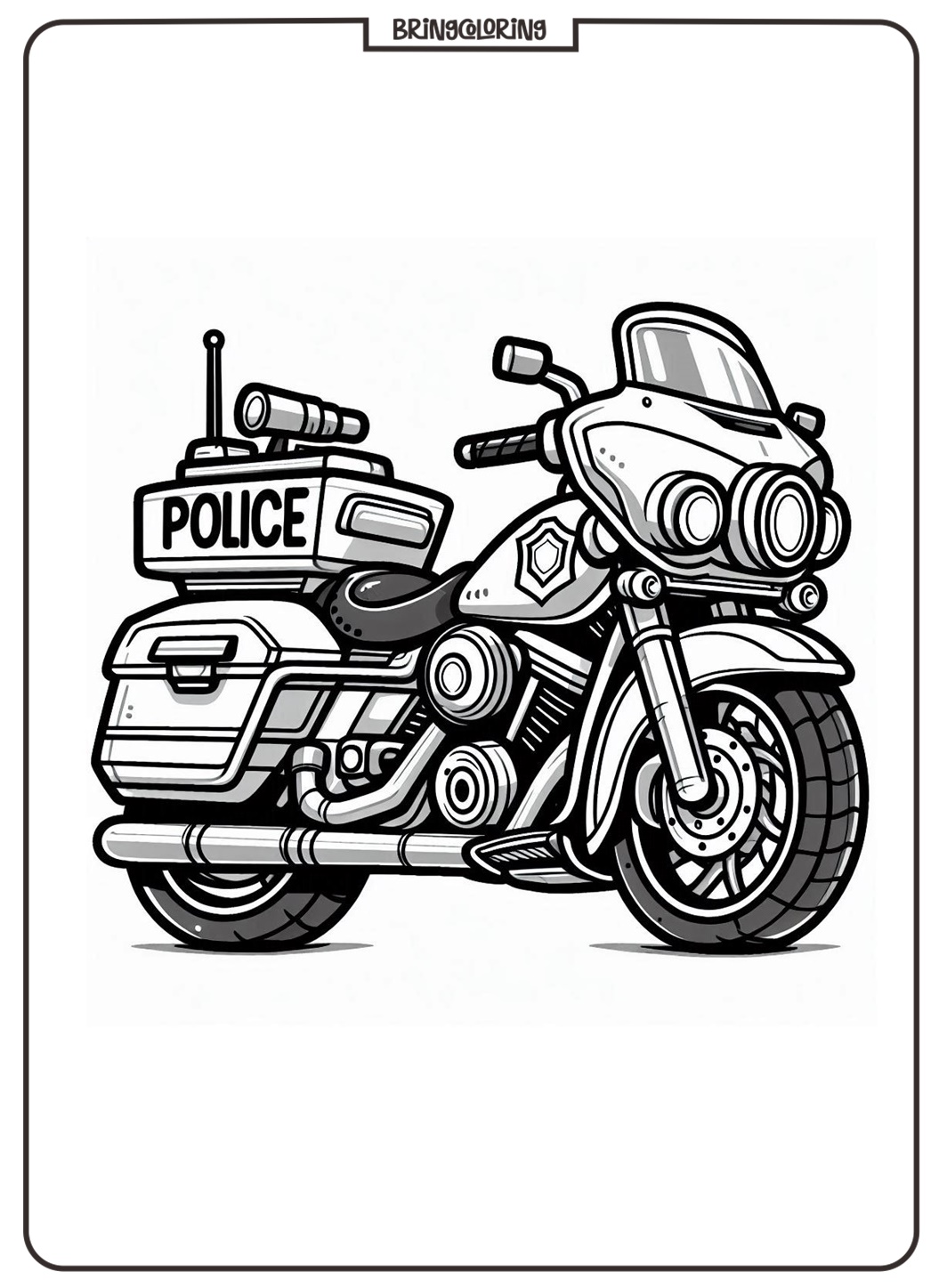 Police Motorcycle Coloring Pages