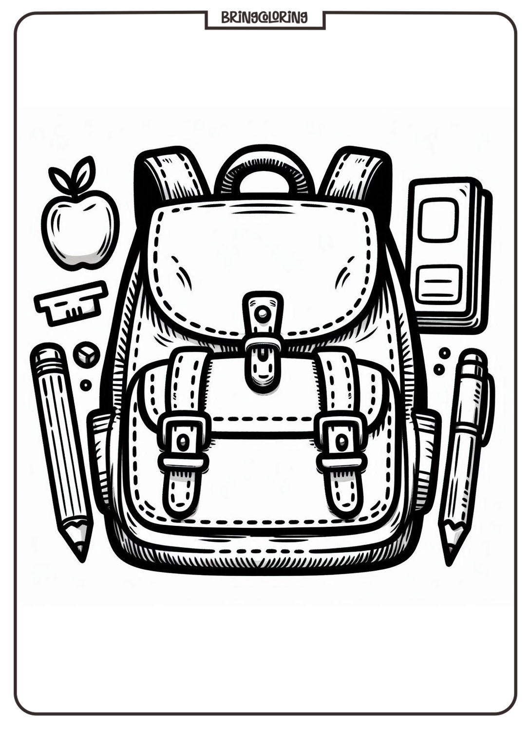 Printable School Bag Coloring Pages for Kid bringcoloring.com