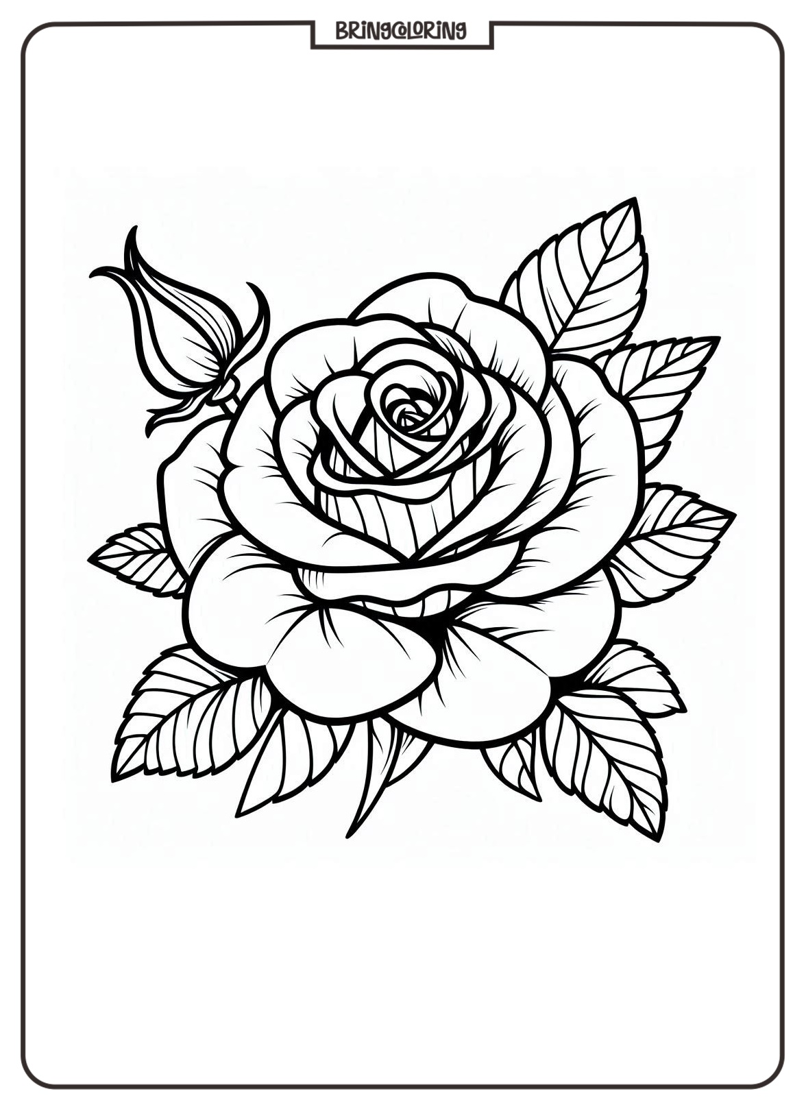 Rose Flower Coloring Online Page for Kids bringcoloring.com
