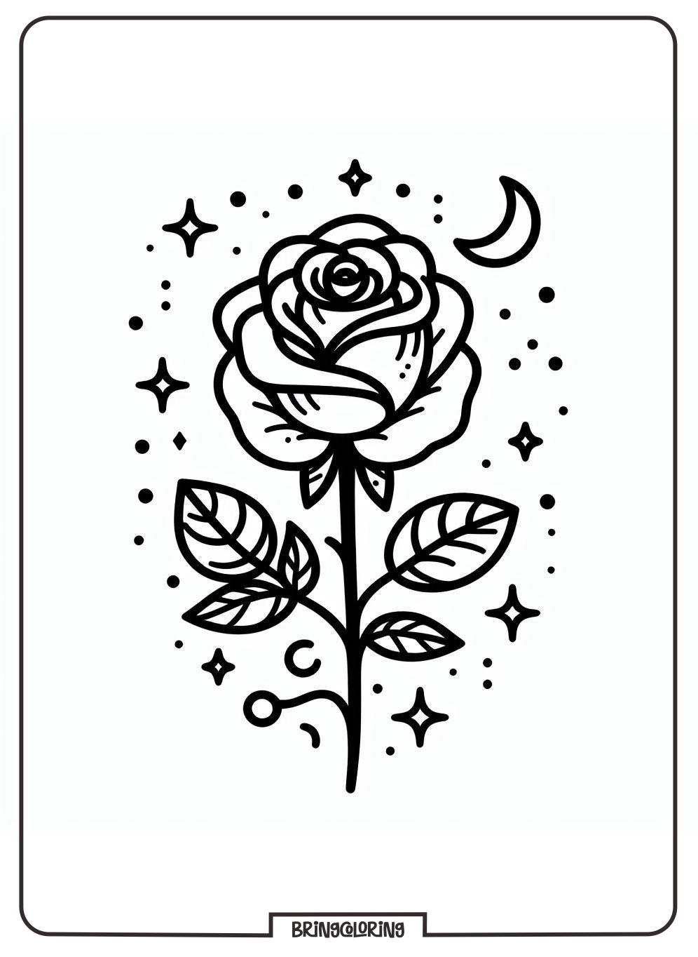 Rose Flower Coloring Online Page for Kids