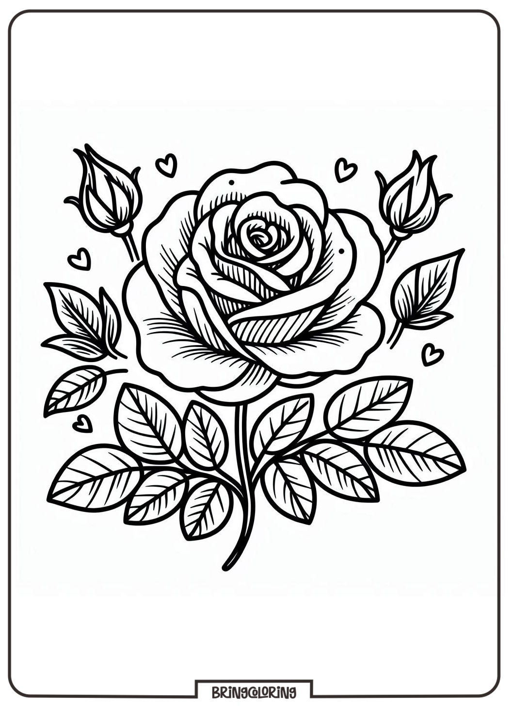 Rose Flower Coloring Online Page
