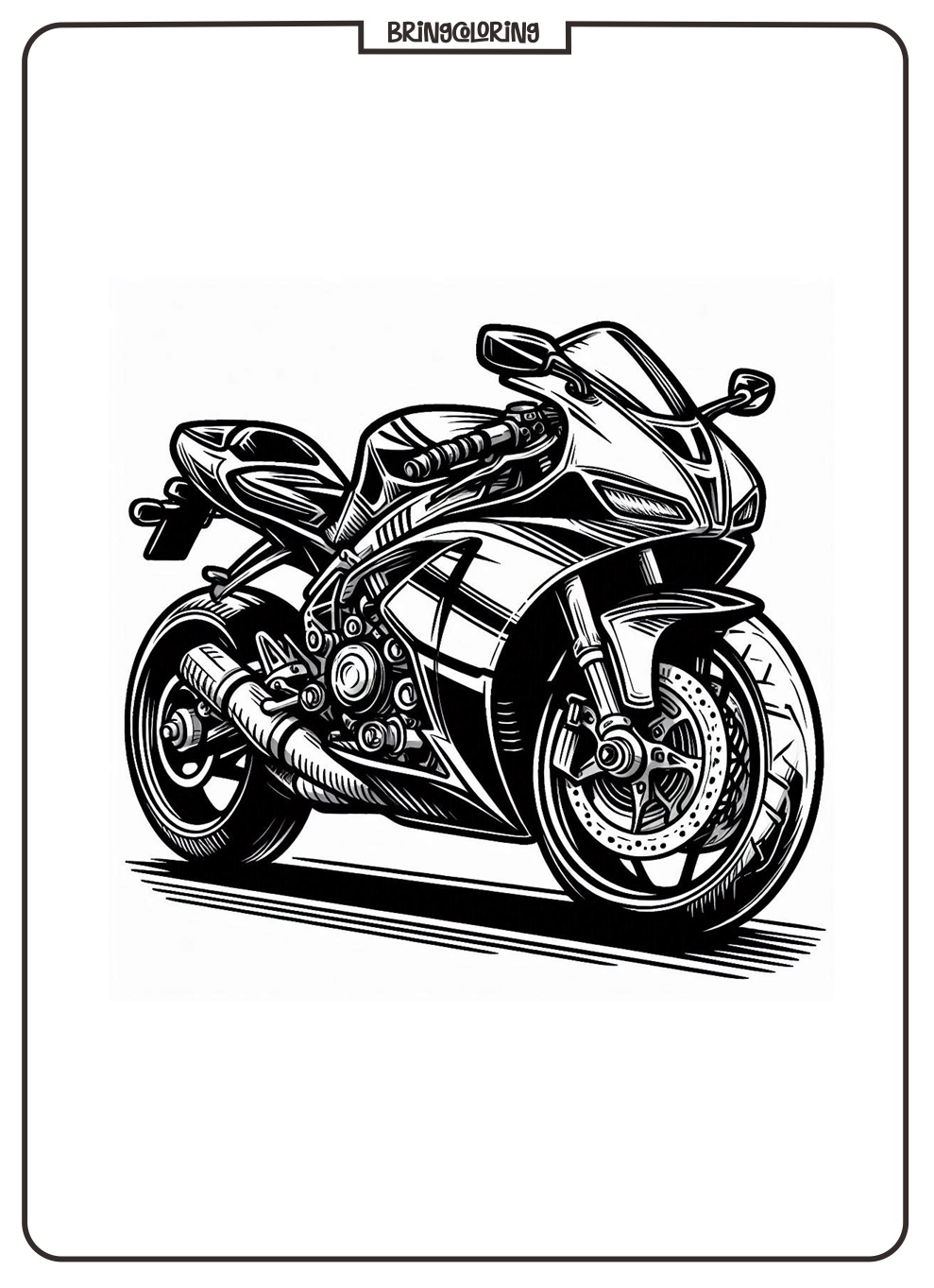 Sport Motorcycle Coloring Online Pages for Kids