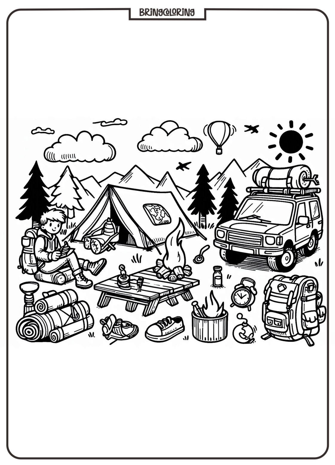 Welcome to the World of Camping Coloring Online Pages 3 bringcoloring.com camping coloring online pages for kid