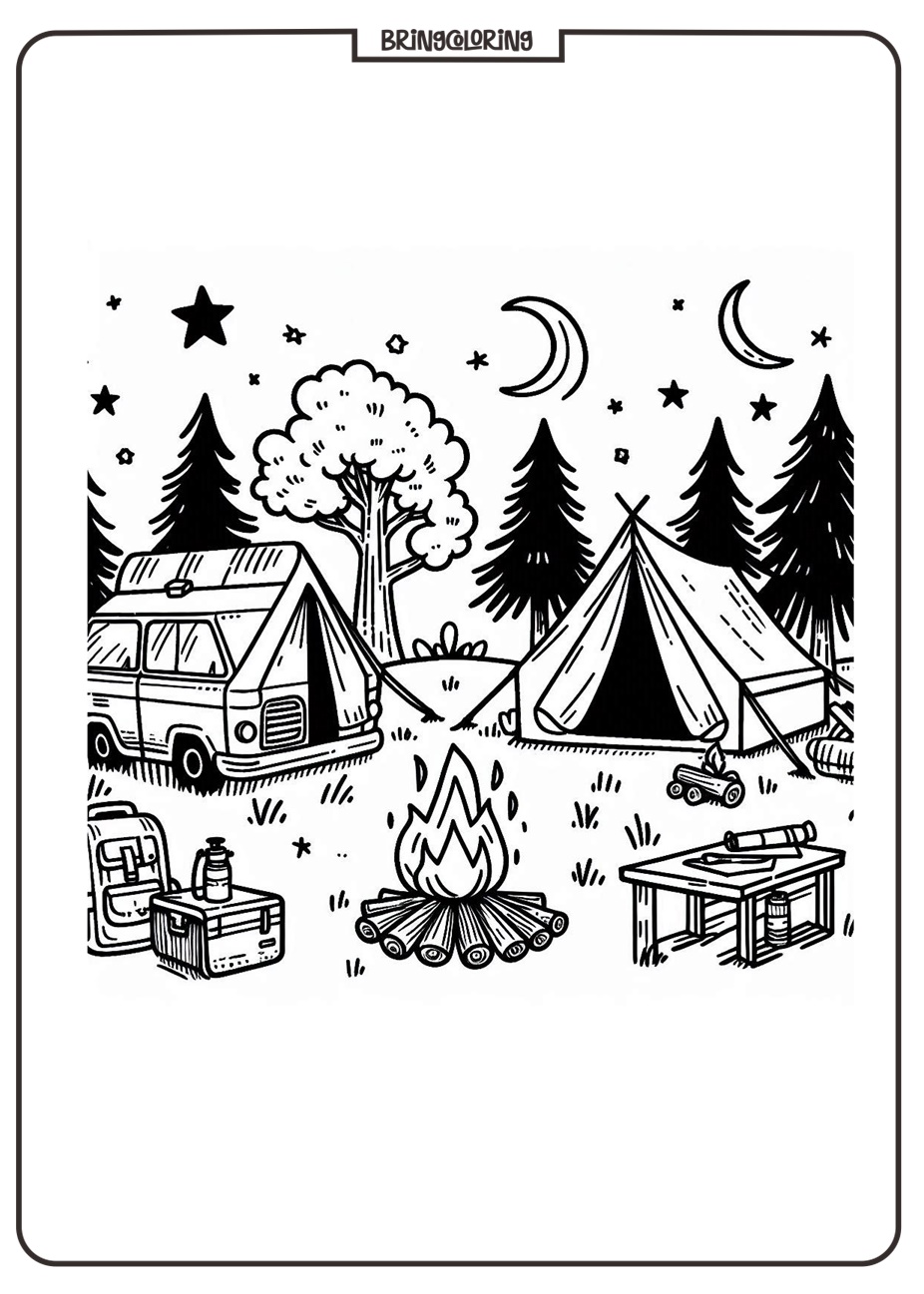 Welcome to the World of Camping Coloring Online Pages 4 bringcoloring.com camping coloring online pages for kids