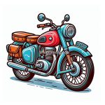 image is classic motorcycle coloring