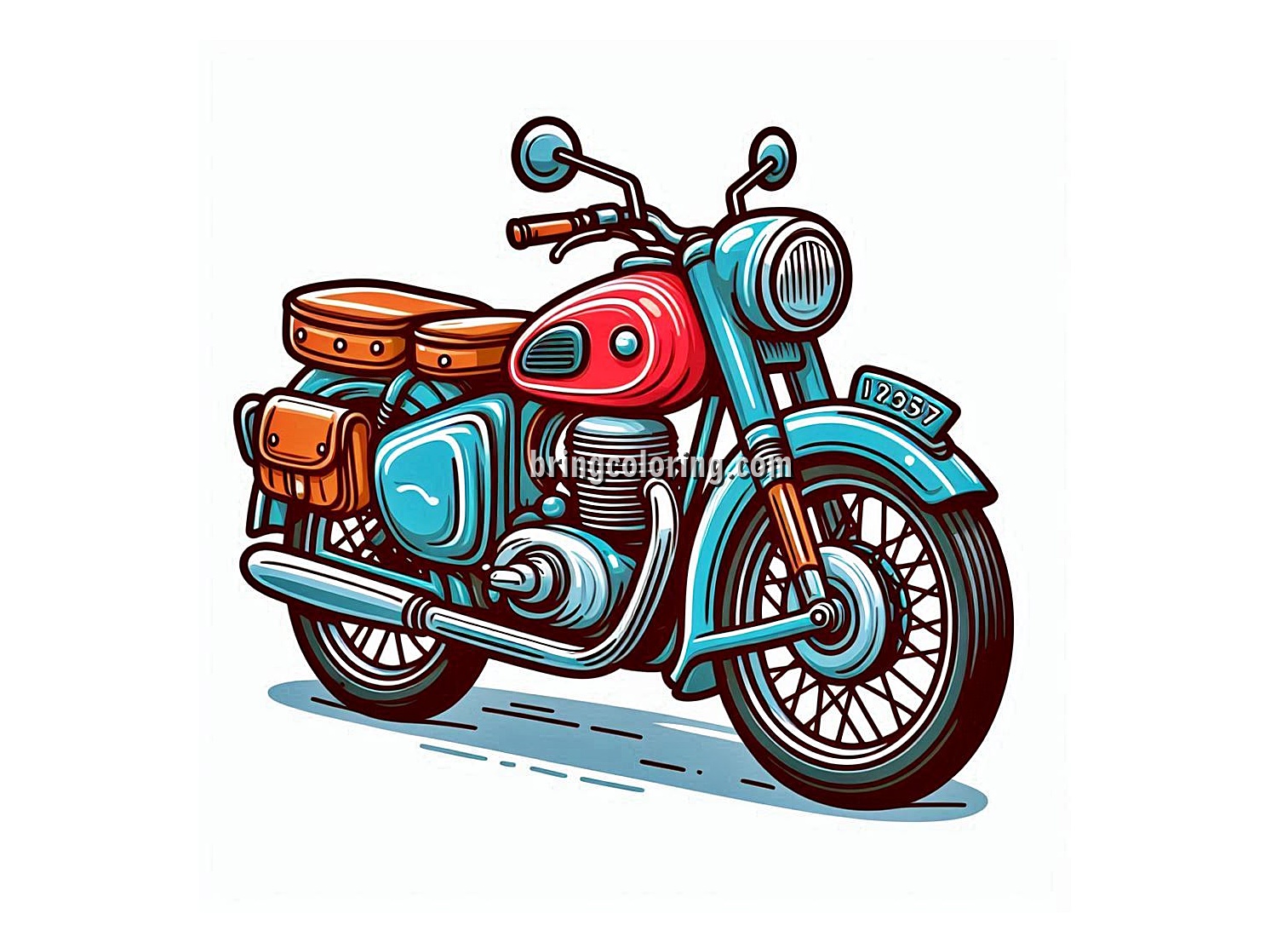 image is classic motorcycle coloring
