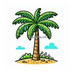 Palm Trees Coloring Pages for Kids : Tall, Tropical, and Amazing image of coconut tree coloring