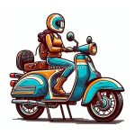 image of italian motor scooter coloring