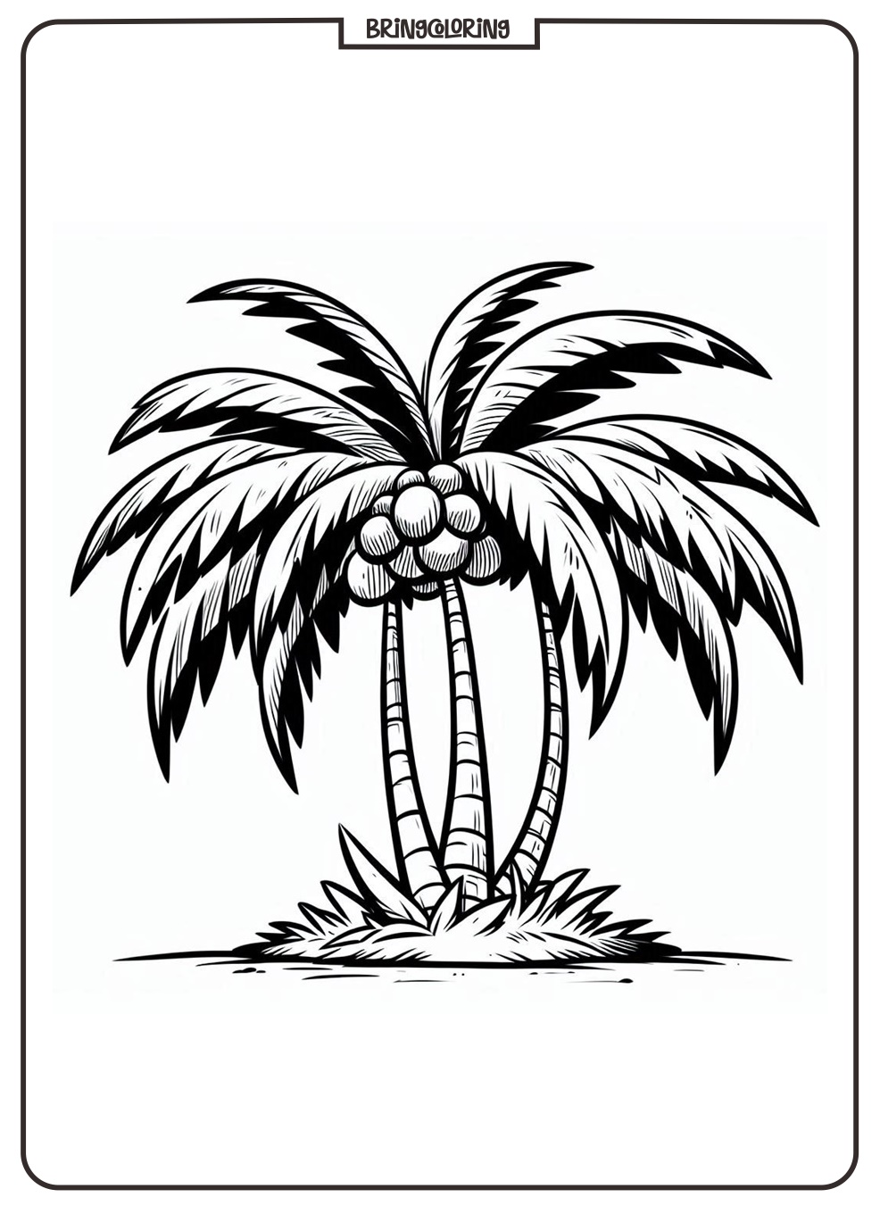 palm tree coloring online pages for kids