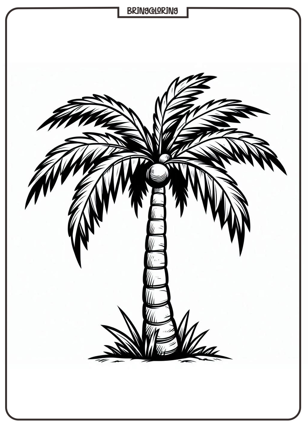 palm tree coloring online pages