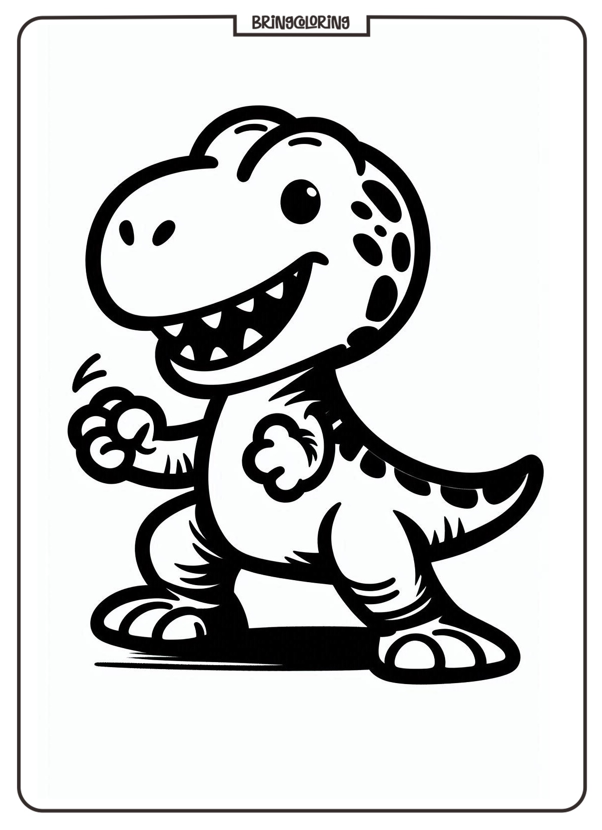 printable Cute T Rex coloring page bringcoloring.com