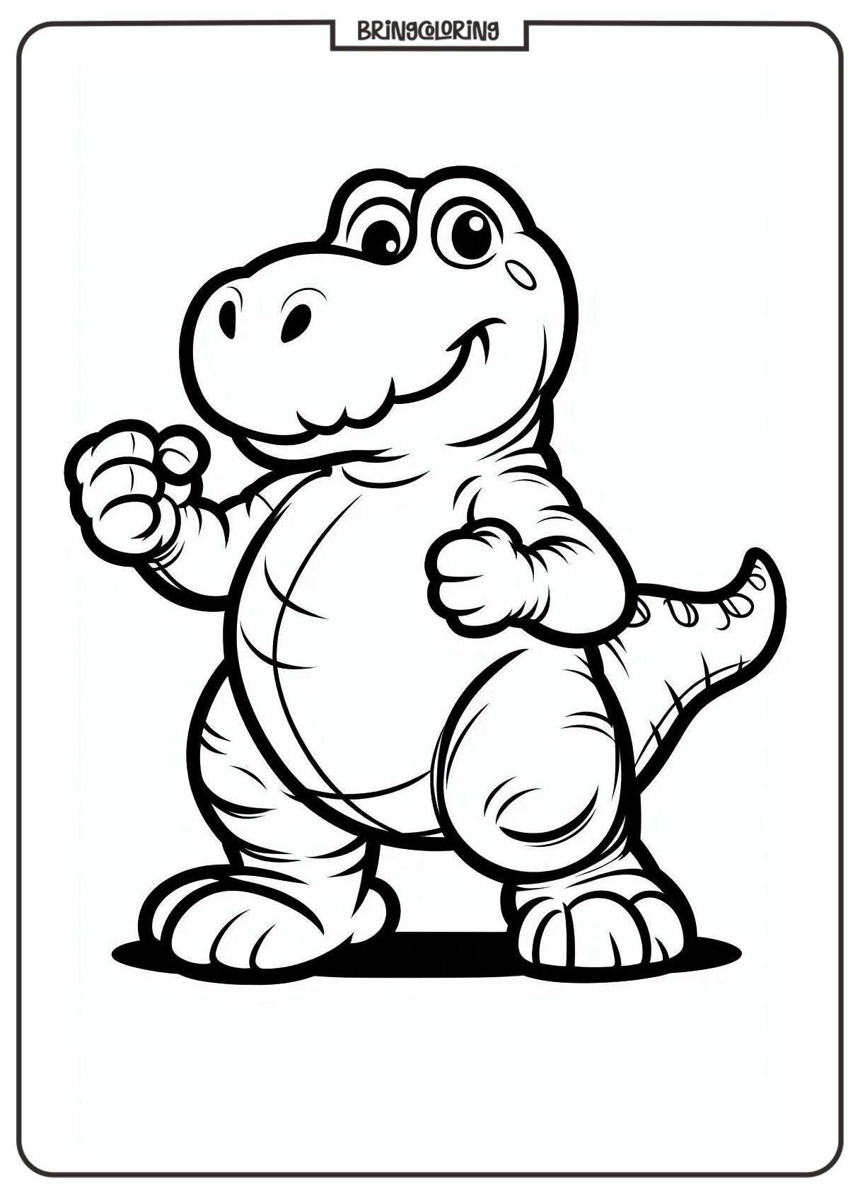 printable Cute T Rex coloring pages bringcoloring.com