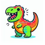 printable T Rex Roaring coloring image bringcoloring.com