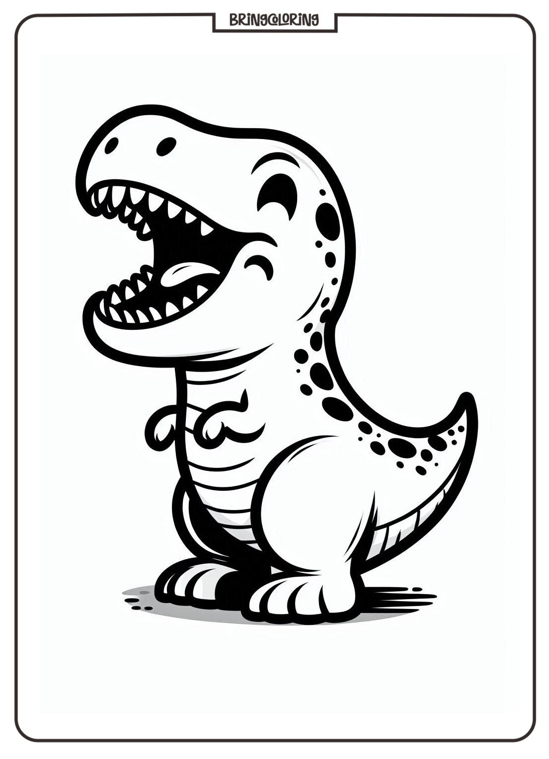 printable T Rex Roaring coloring pages bringcoloring.com