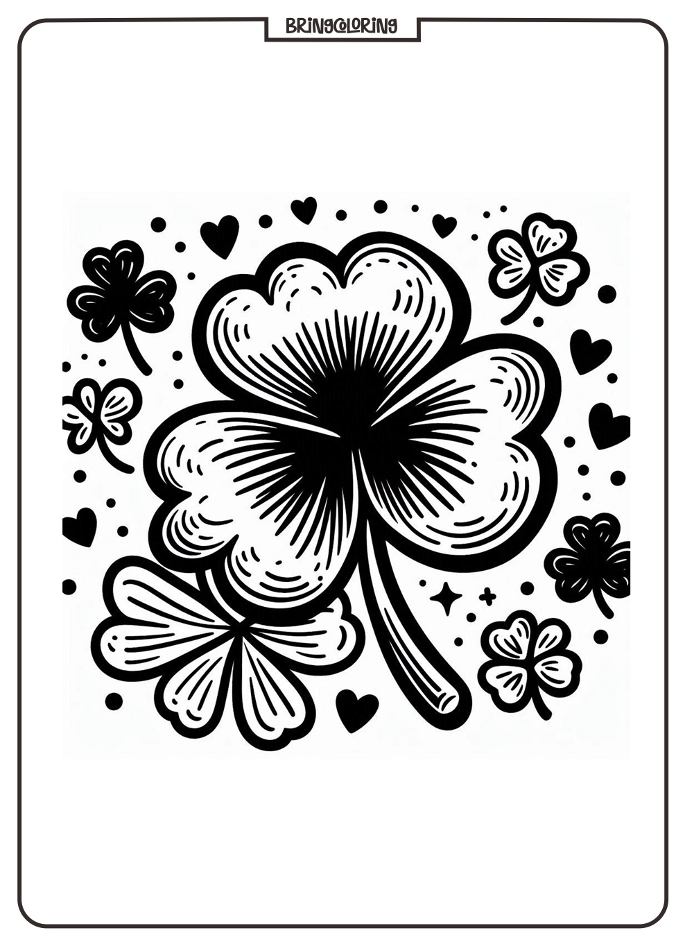 shamrock coloring online pages bringcoloring.com