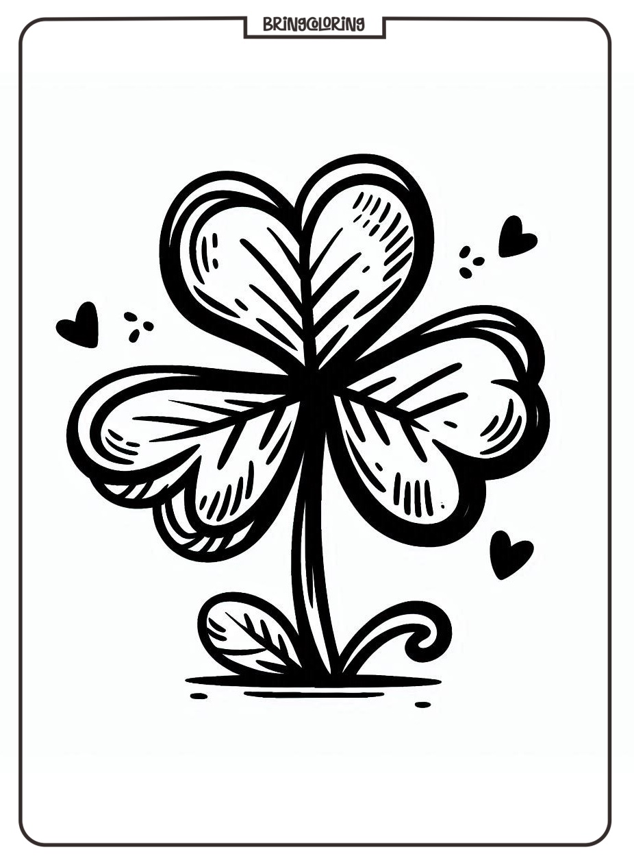 shamrock coloring online pages for kids bringcoloring.com