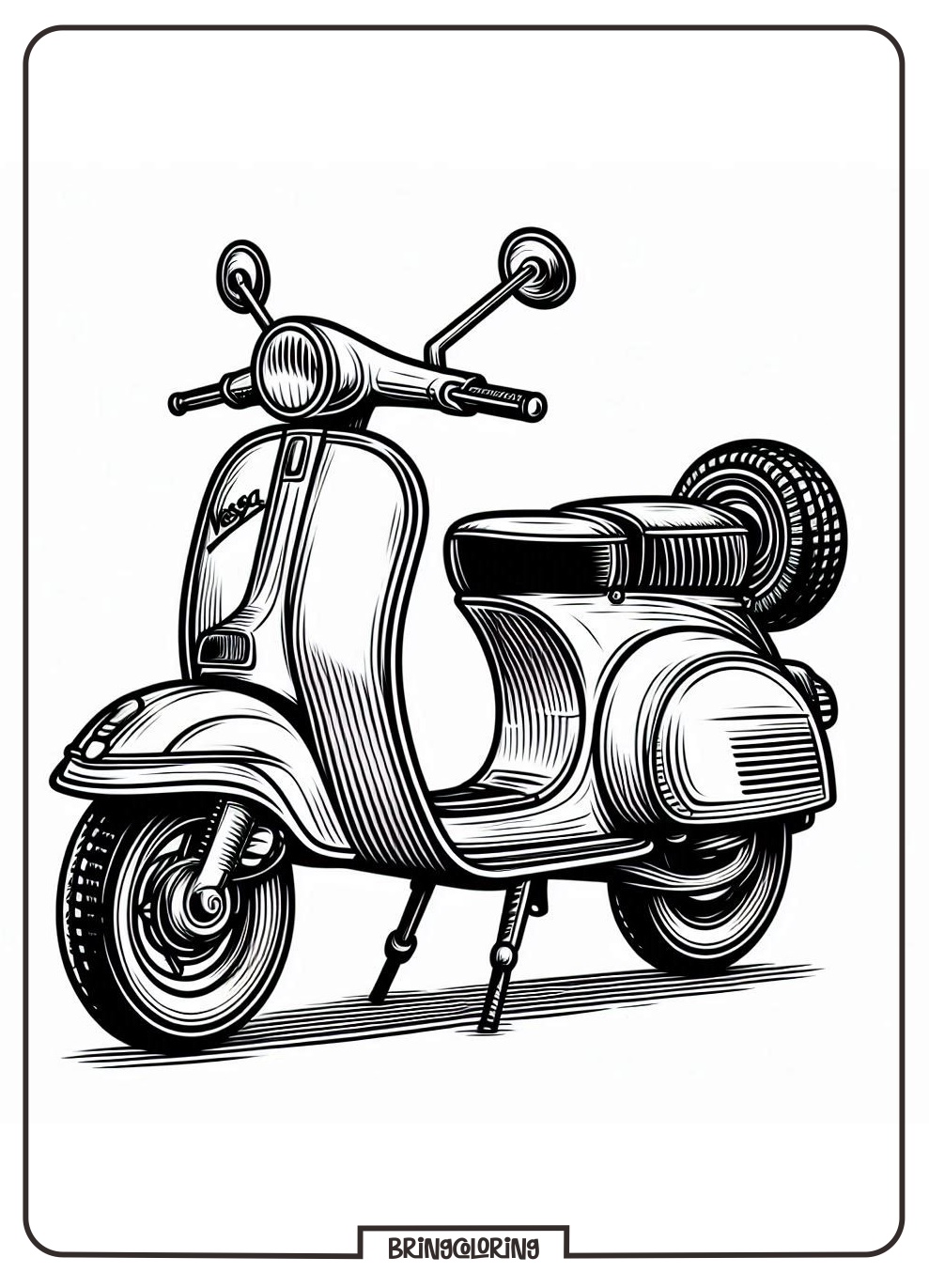 vehicle scooter vespa coloring online pages