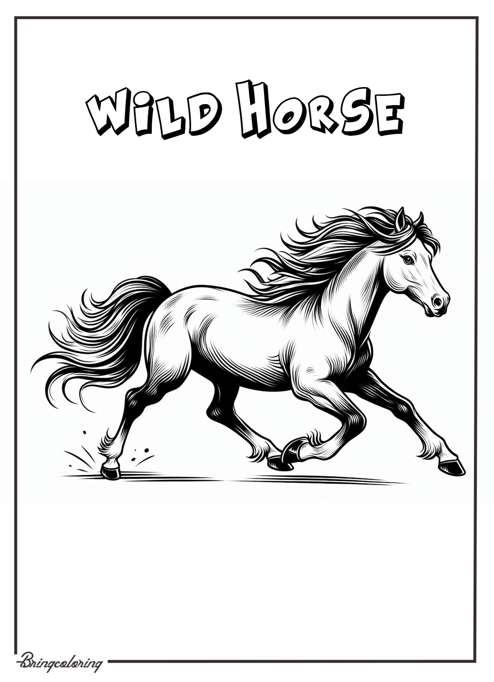 wild horse coloring pages online