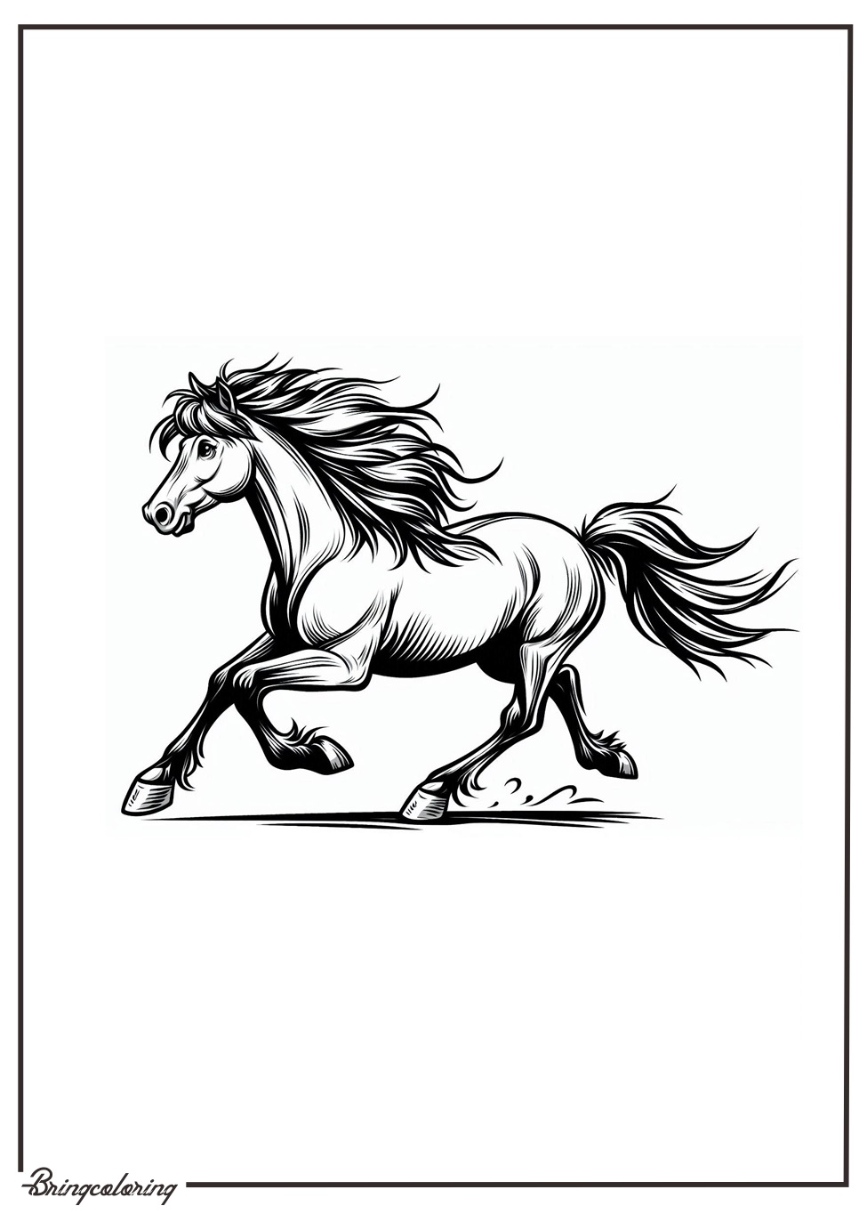 wild horse coloring to color