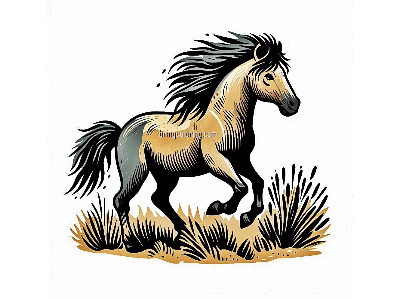 wild horse of image to color
