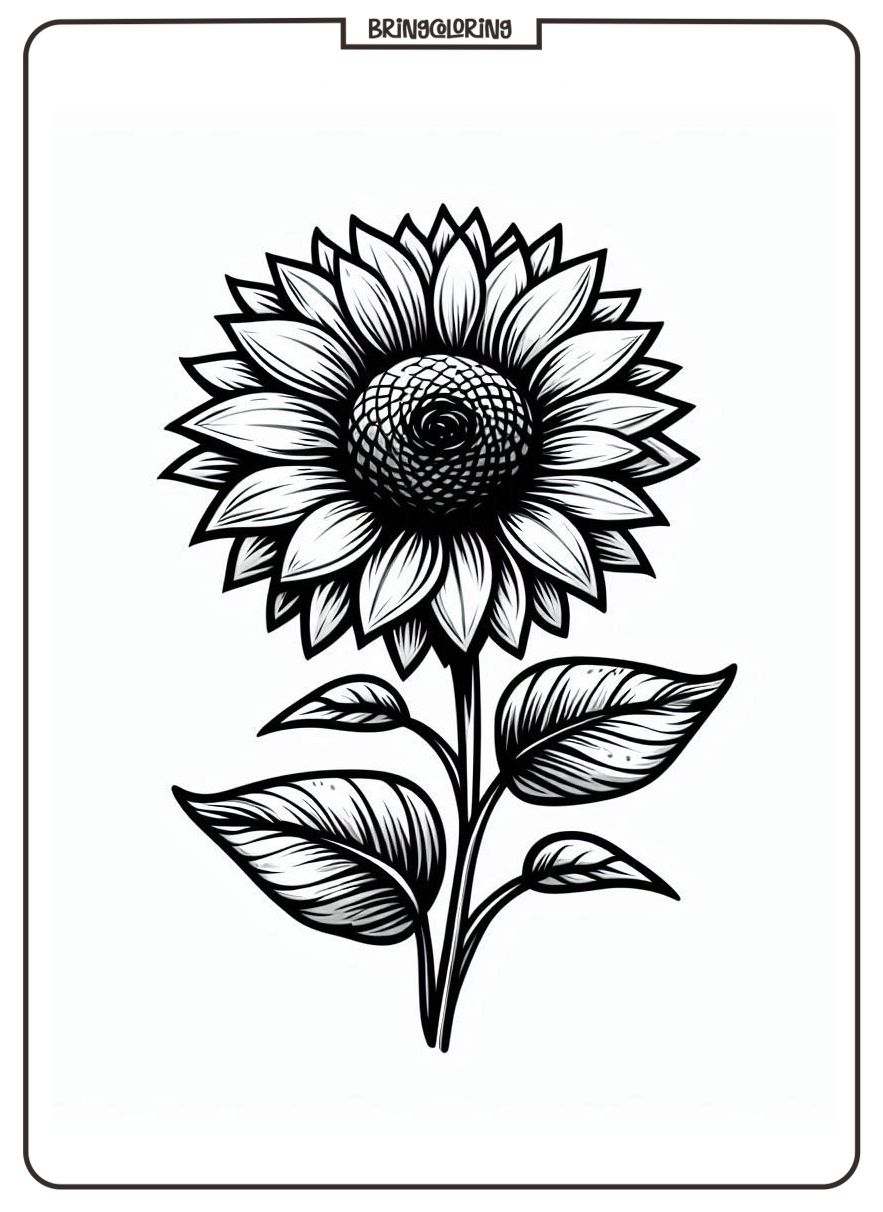 SunFlower Coloring Online Page bringcoloring.com