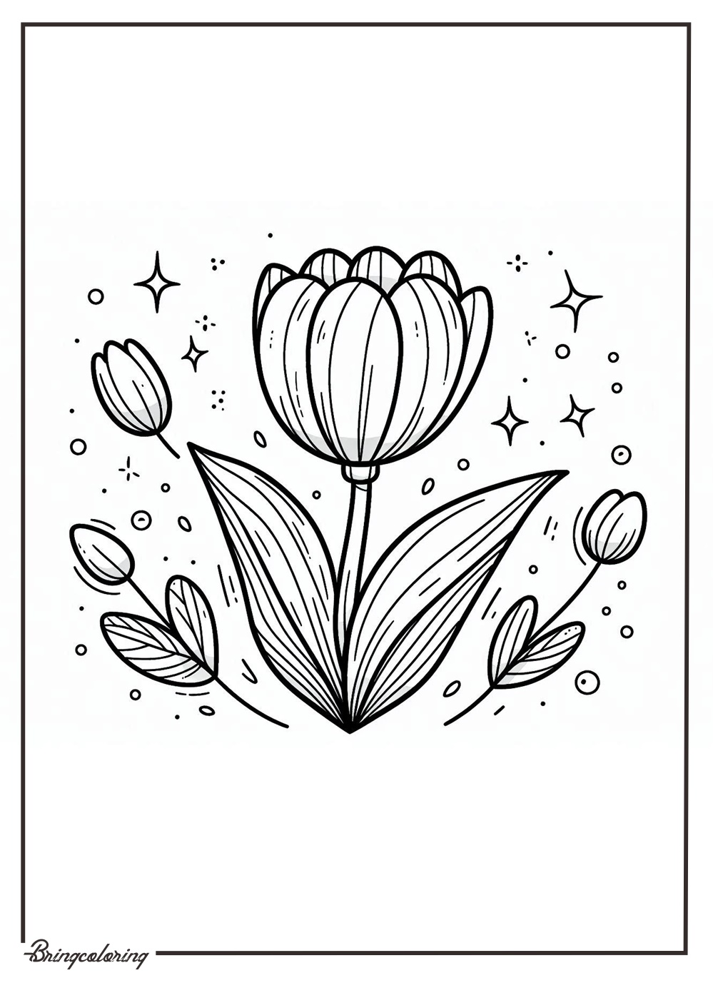 Tulip Flower Coloring Online Page bringcoloring.com
