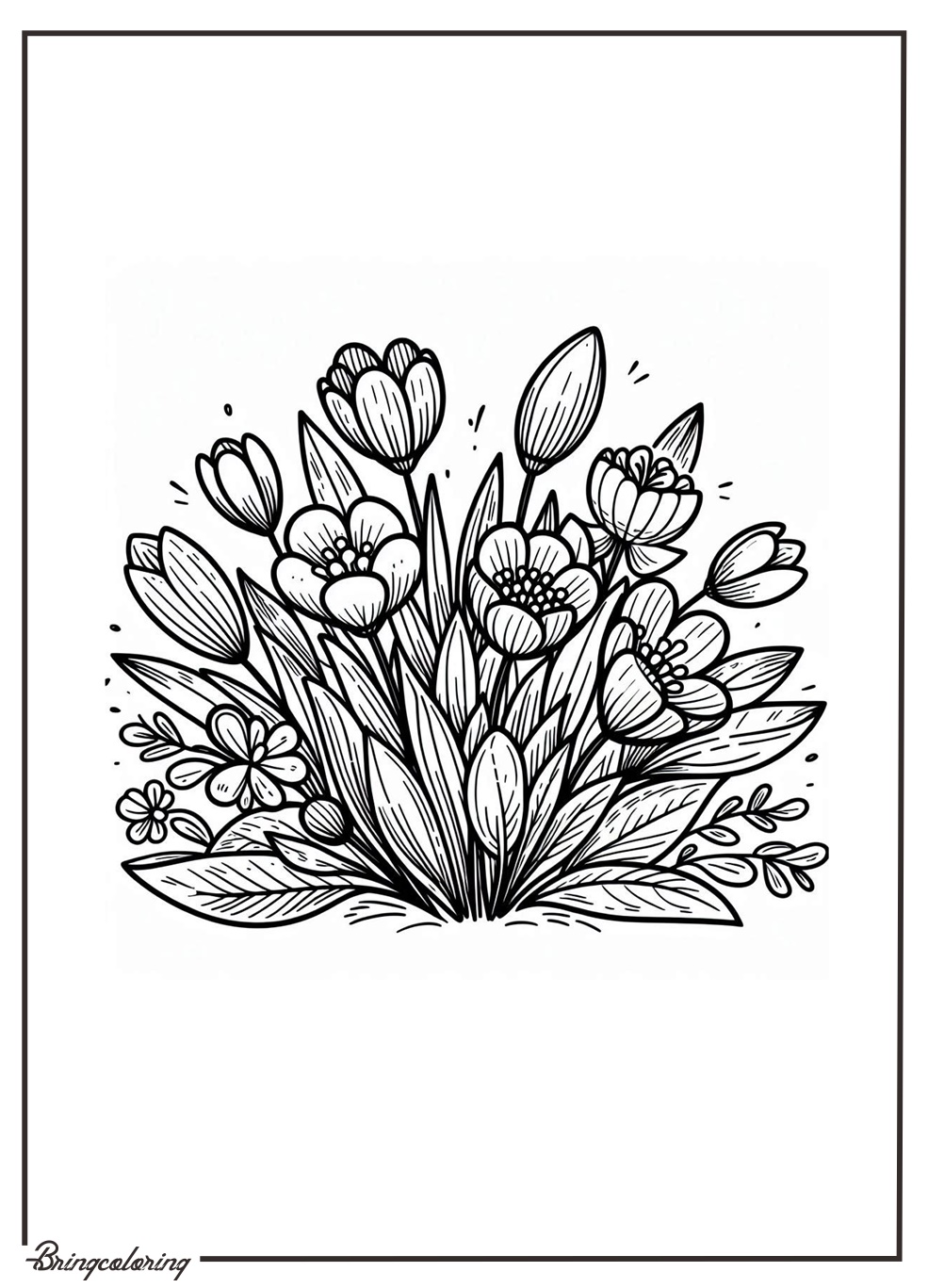 spring flower coloring online page bringcoloring.com