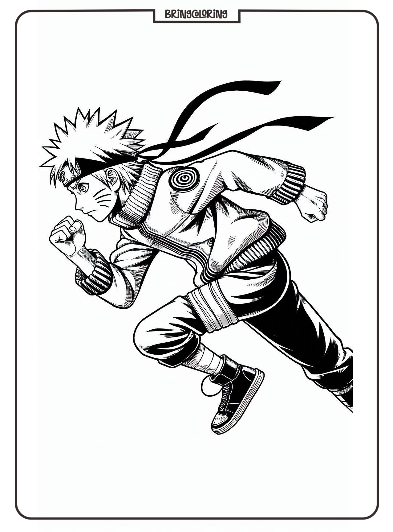 Naruto Running in Action Coloring Pages : An Exciting Adventure for Kids 2 Naruto training run coloring online pages bringcoloring.com