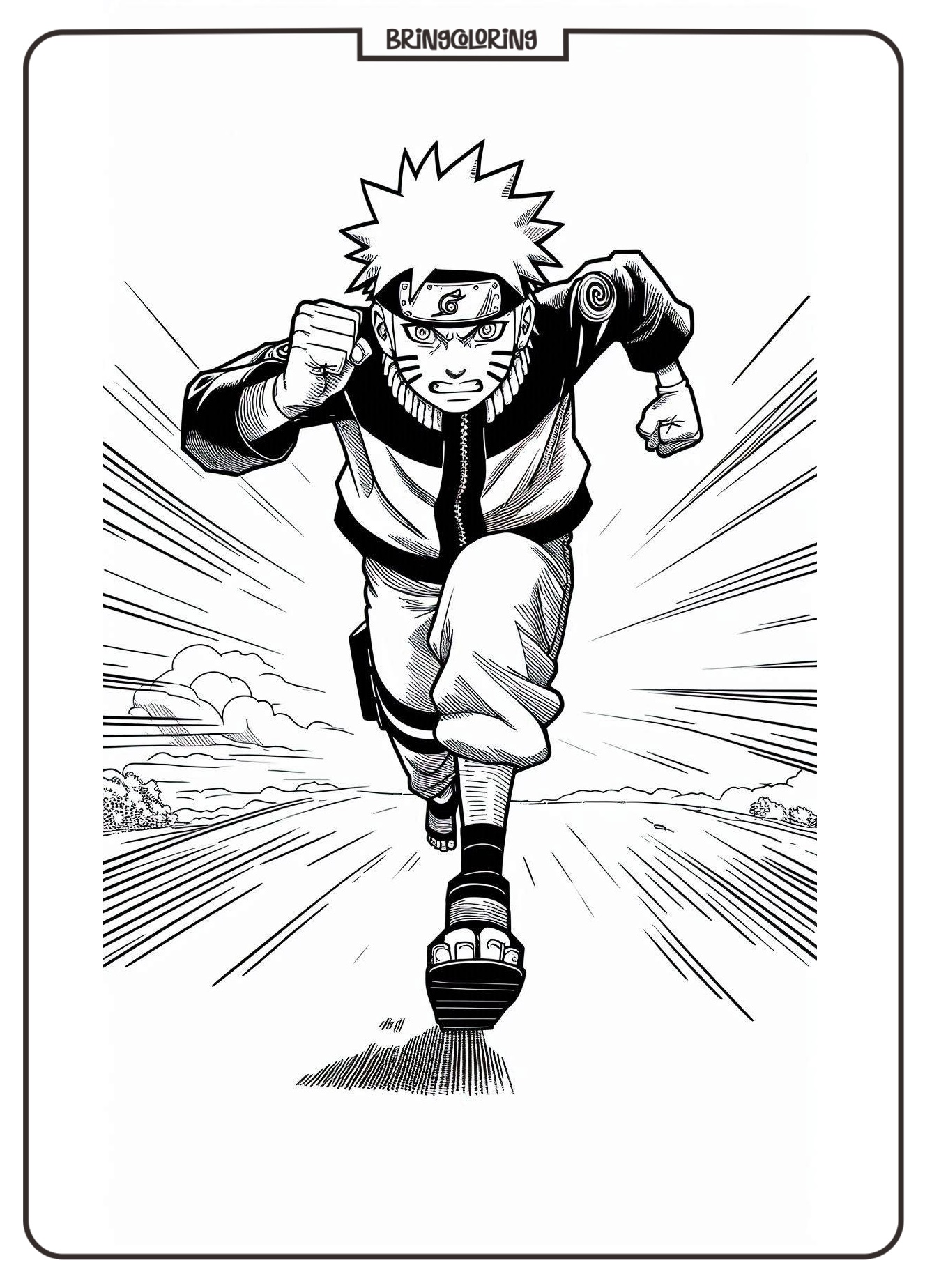 Naruto Running in Action Coloring Pages : An Exciting Adventure for Kids 3 Naruto training run coloring page bringcoloring.com