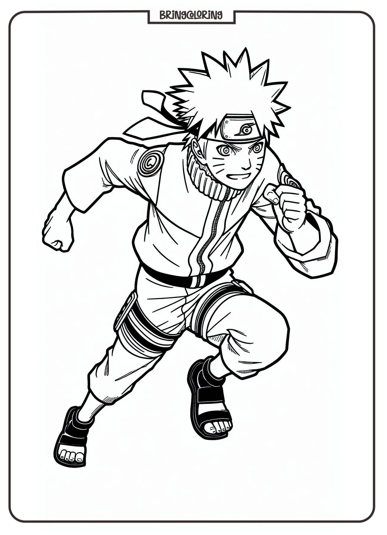 Naruto Running in Action Coloring Pages : An Exciting Adventure for Kids 4 Naruto training run coloring pages bringcoloring.com