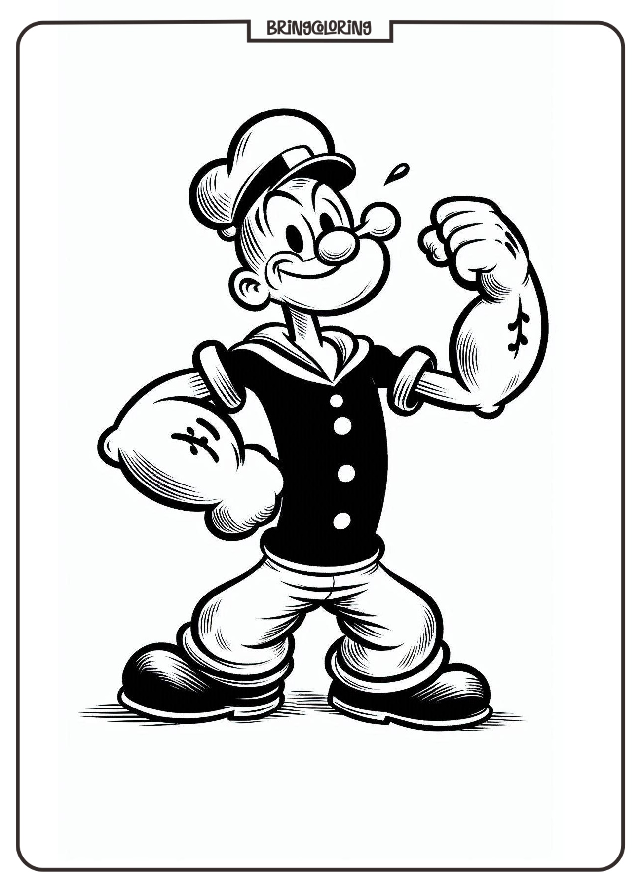 Popeye Coloring Pages, The Strong and Friendly Sailor 1 Popeye coloring online pages bringcoloring.com
