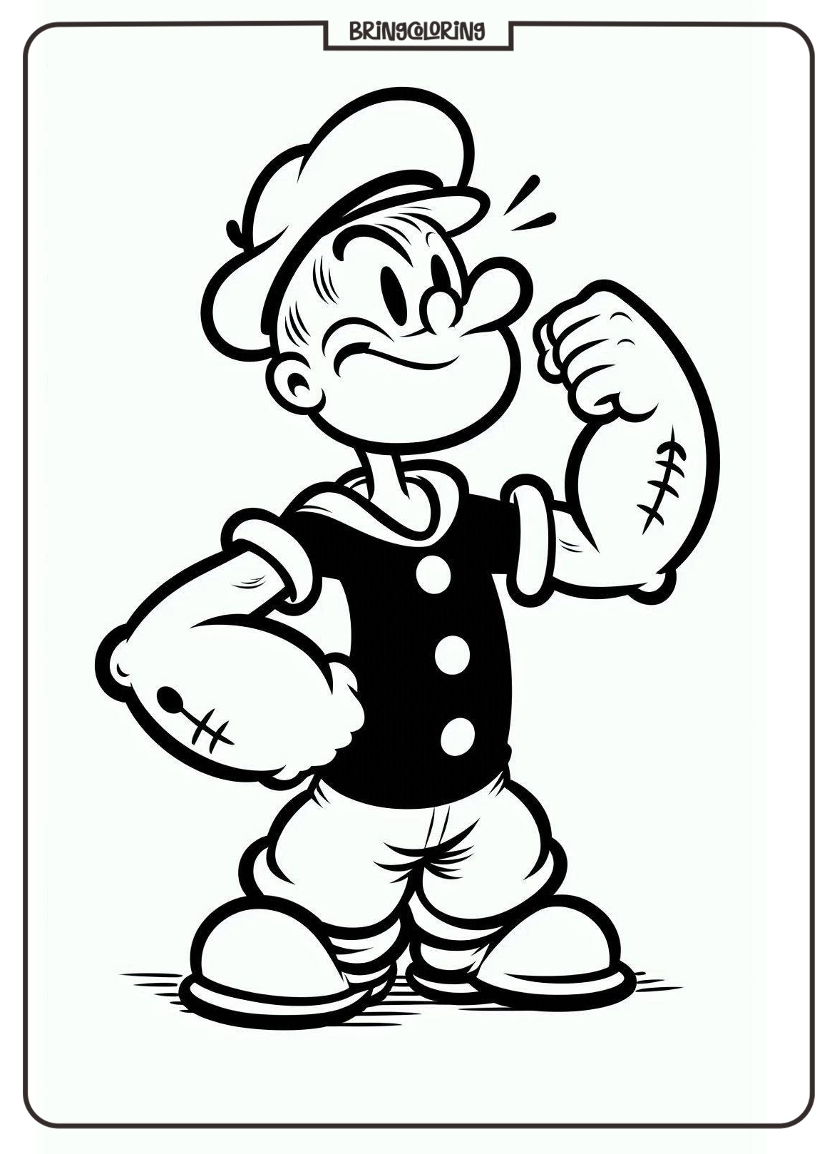 Popeye Coloring Pages, The Strong and Friendly Sailor 2 Popeye coloring page bringcoloring.com